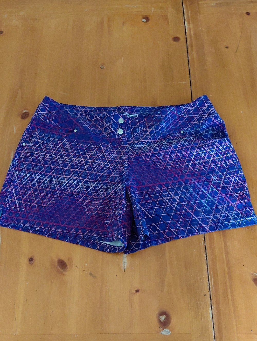Slazenger Navy and Purple Geometric Golf Shorts Womans 10